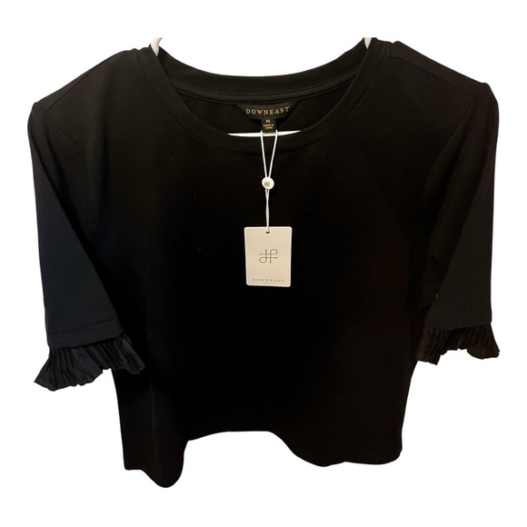 Down East Black Ruffle Sleeve Top - Picture 5 of 9